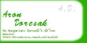 aron dorcsak business card